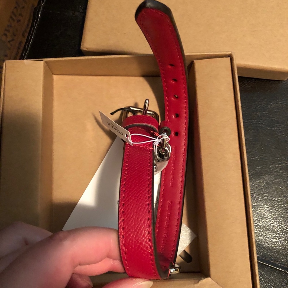 Coach crossgrain leather Small dog collar